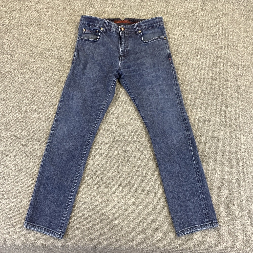 Isaia Napoli Selvedge Jeans Mens 48R (31x27) Slim Straight Mid Self Edge Italian